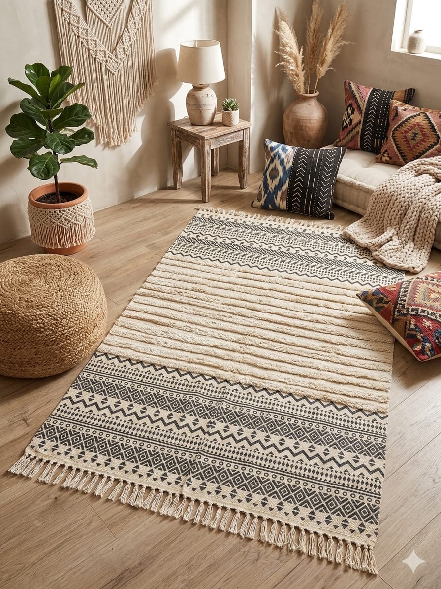 Alfombra estilo Boho 120x180 cms