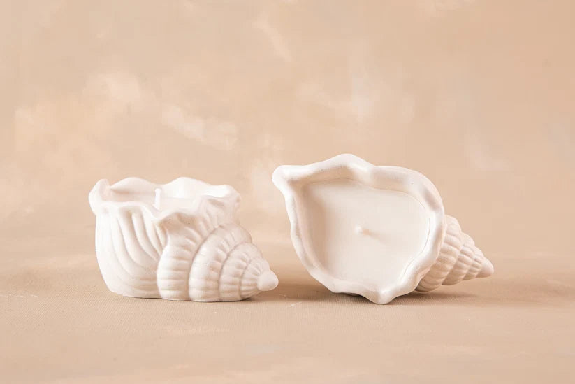 SET DE 2 VELAS CARACOLAS DE SOJA DECORATIVAS LAUEM