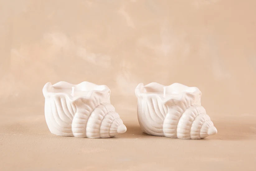 SET DE 2 VELAS CARACOLAS DE SOJA DECORATIVAS LAUEM