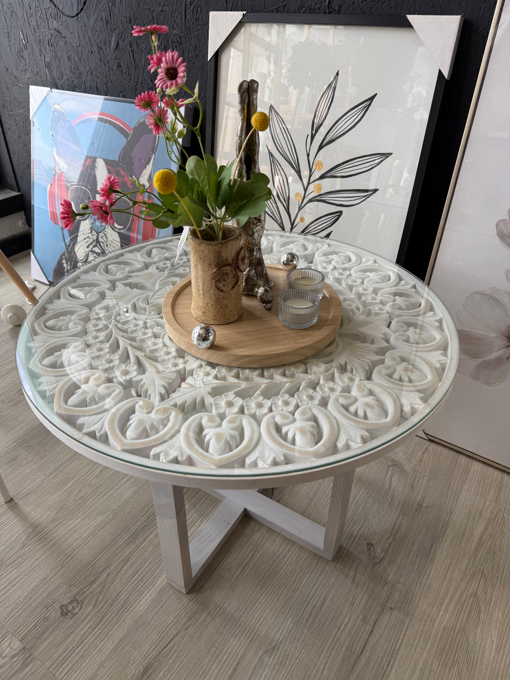 Mesa de centro "Caracola" (Base gris)