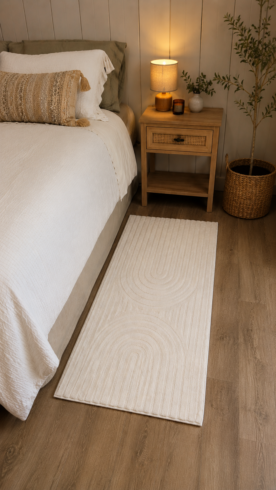 ALFOMBRA/BAJADA DE CAMA PETRA IVORY 60X120 CMS DIB