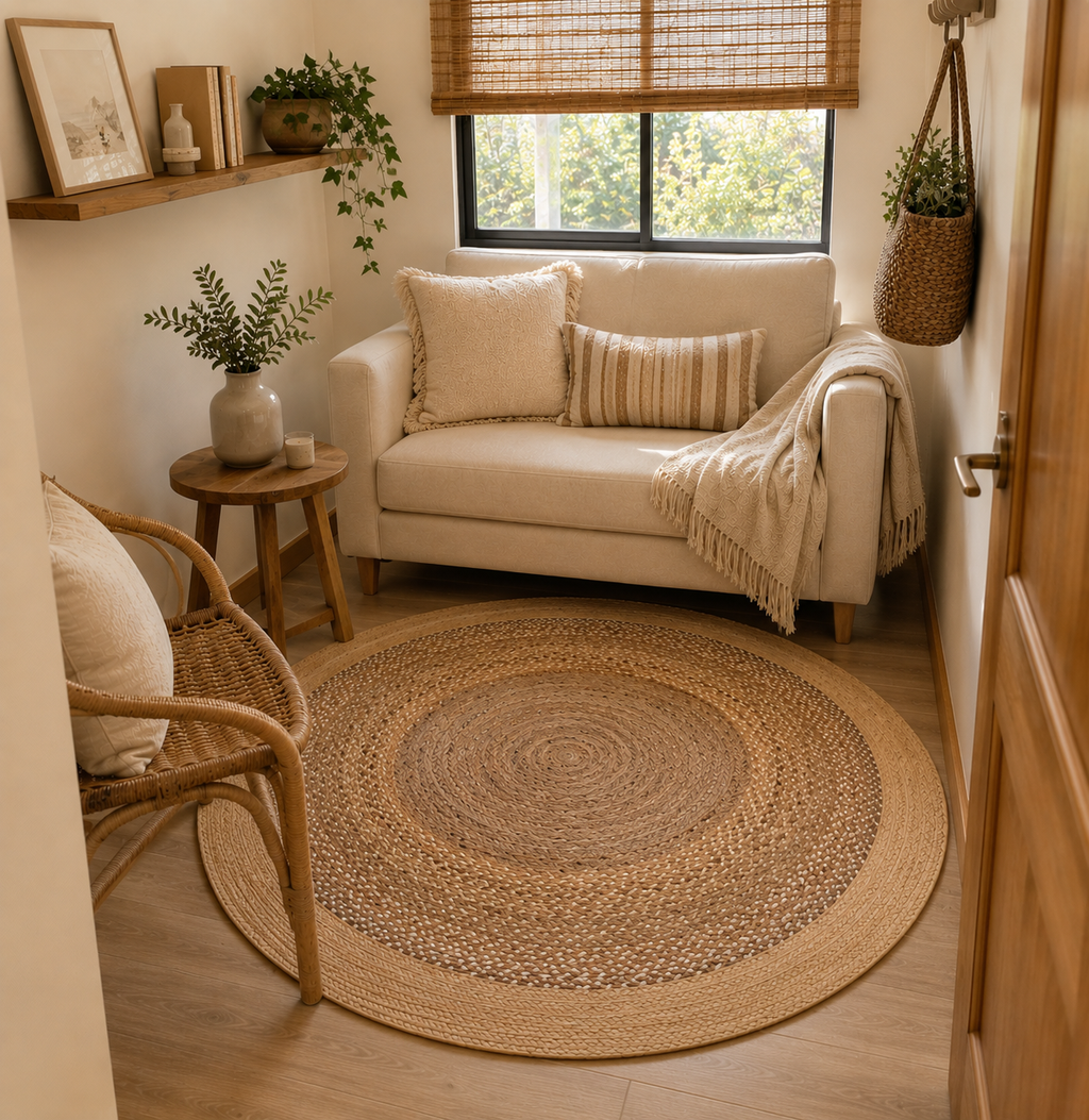 ALFOMBRA REDONDA JUTE BRAIDED BEIGE 150X150 BEIGE DIB