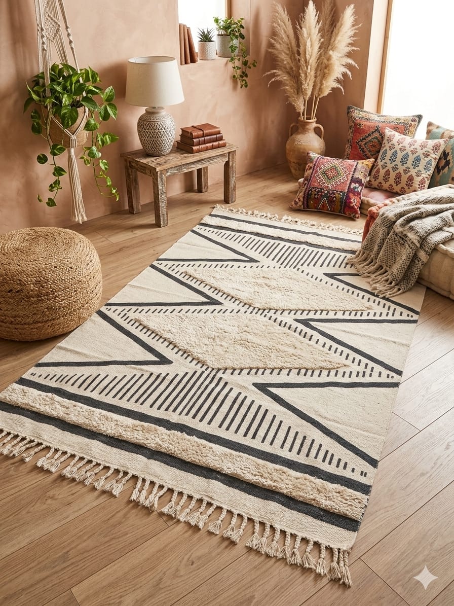 Alfombra estilo Boho "geometric" 120x180