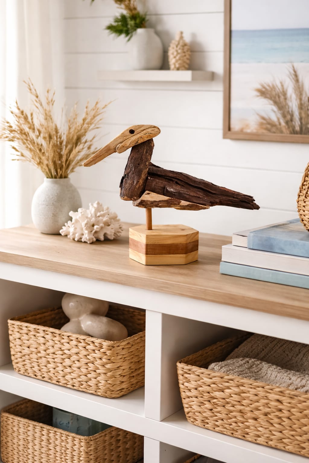Escultura ave madera "Vuelo recuperado"