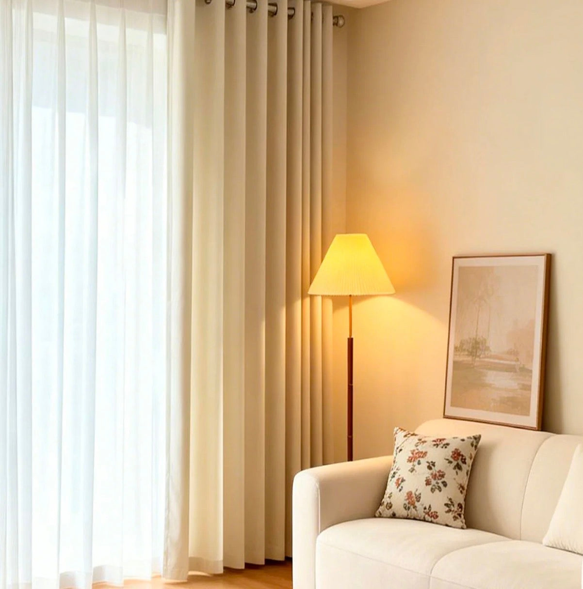 Cortina Blackout 2 Paños Trento Beige DIB