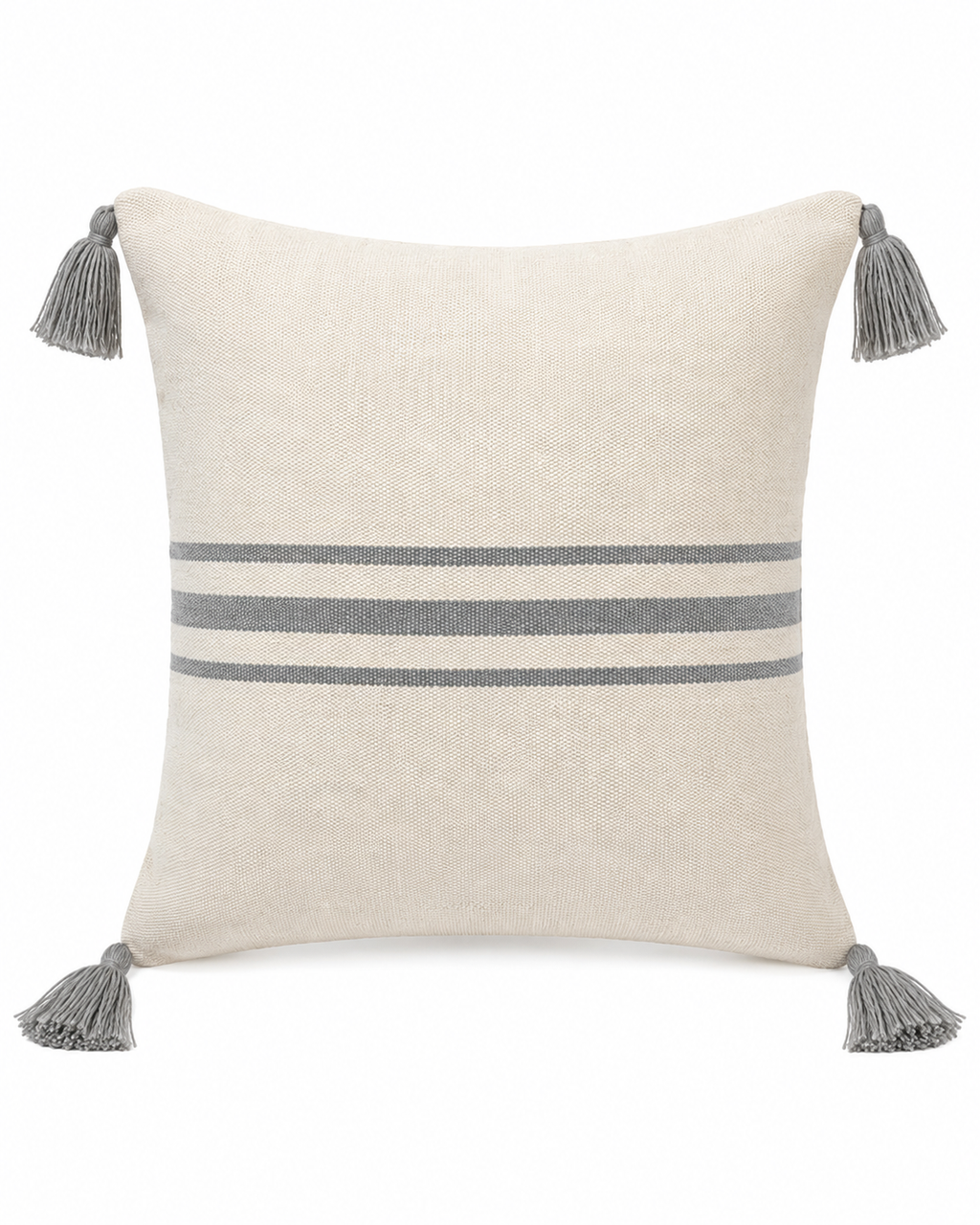 Funda Cojín Crudo Lineas Grises 45x45 cms