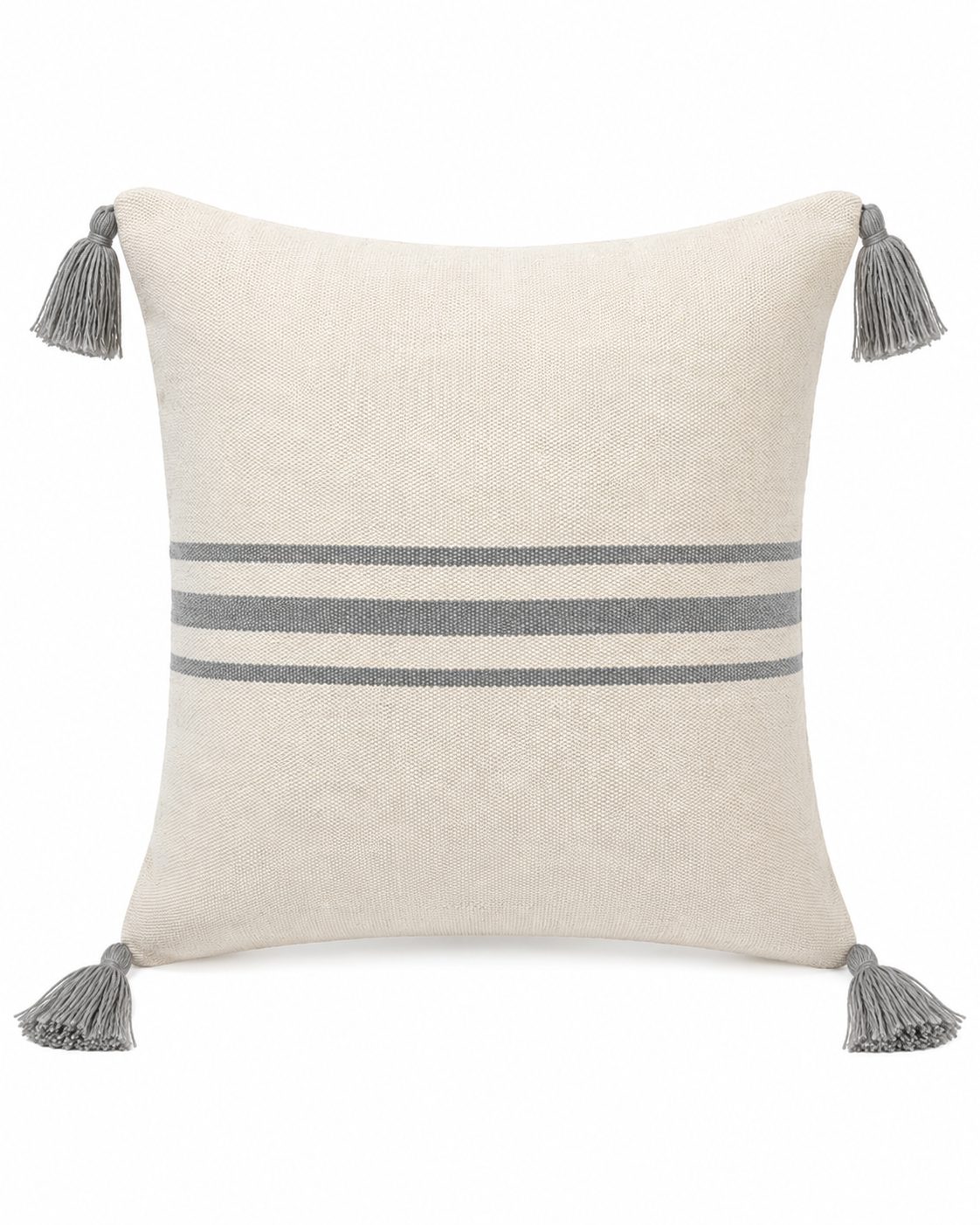 Funda Cojín Crudo Lineas Grises 45x45 cms