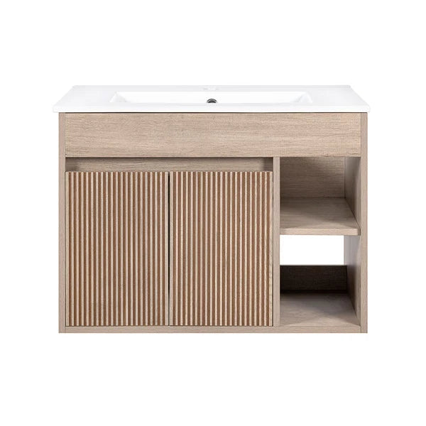 Mueble Vanitorio Lille Lenga Texturizado + Cubierta 70x46x50 cms Stretto
