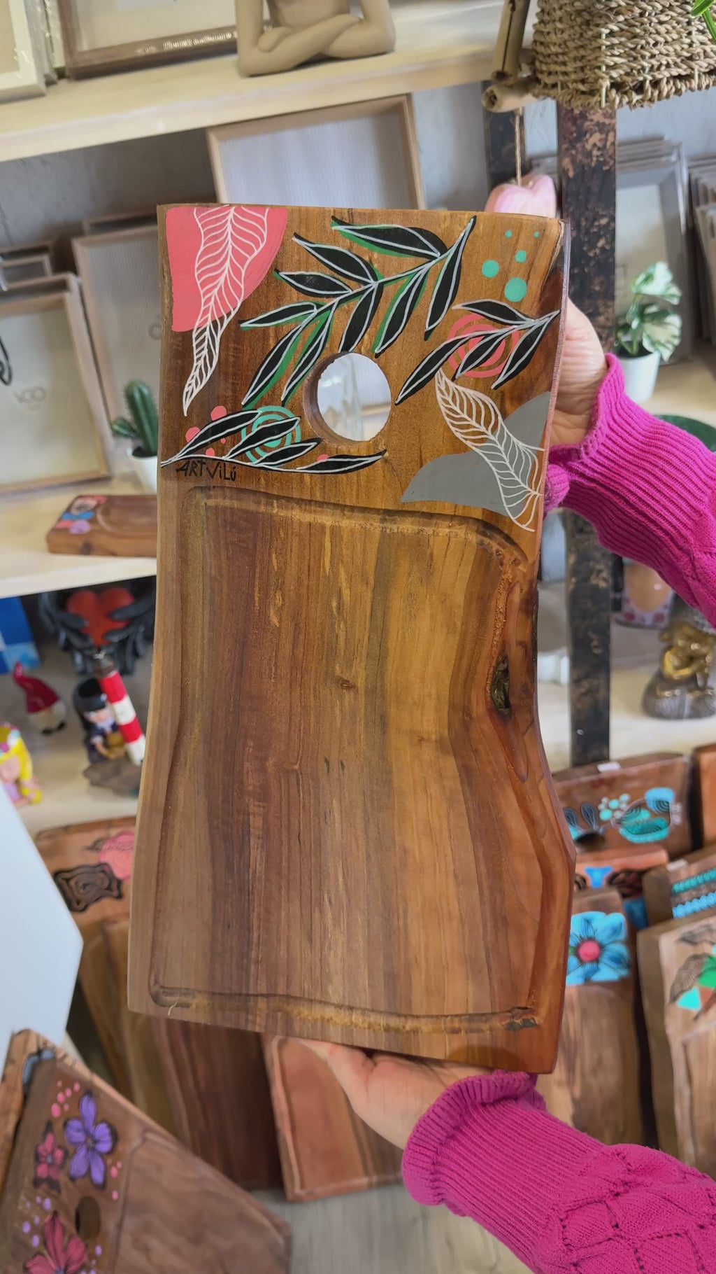 Tabla De Picar Pintada A Mano "Cod.15"