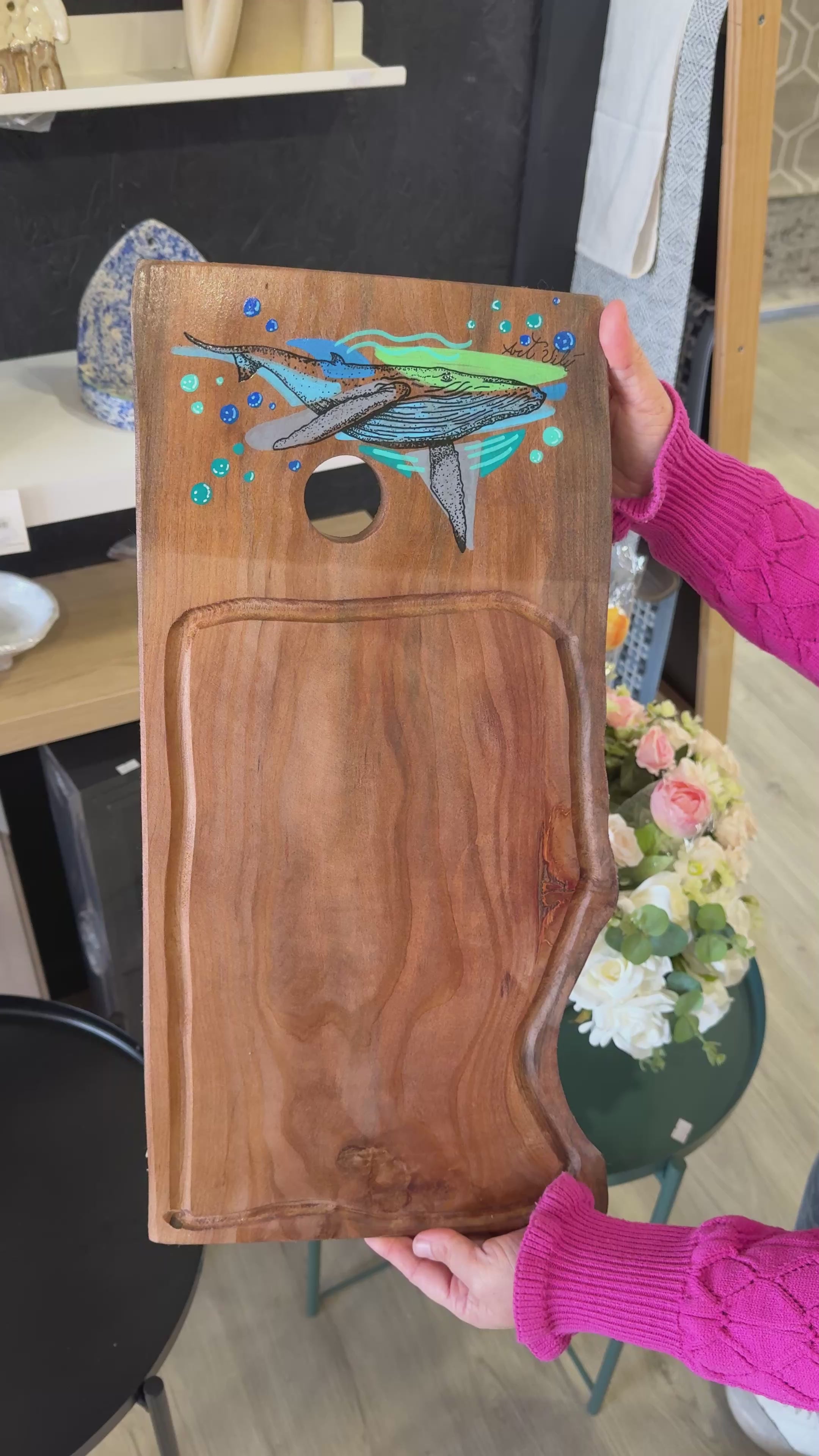 Tabla De Picar Pintada A Mano "Cod.14"