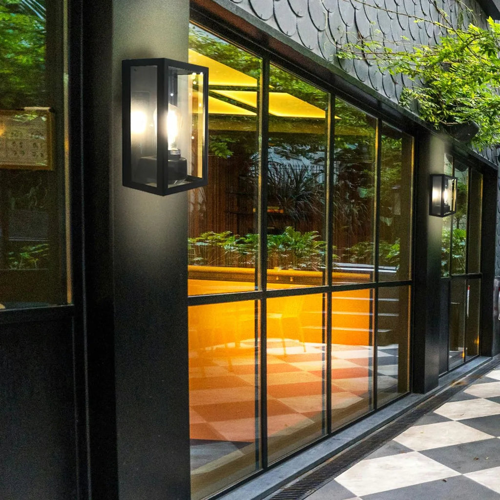 Aplique Exterior Varina Glass Negro