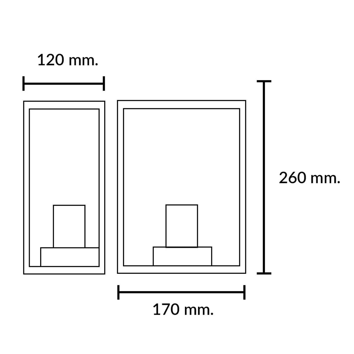 Aplique Exterior Varina Glass Negro