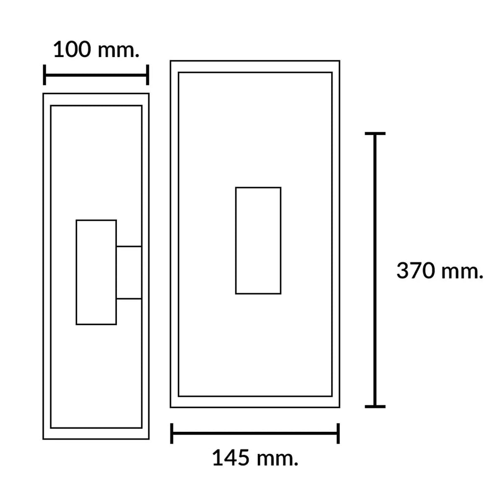 Aplique Exterior Varina Glass Bidireccional Negro